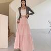 2026 New Style Women's Pink French Cake Skirt with Elastic Waistband - Spring/Summer Loose Slimming Half Skirt