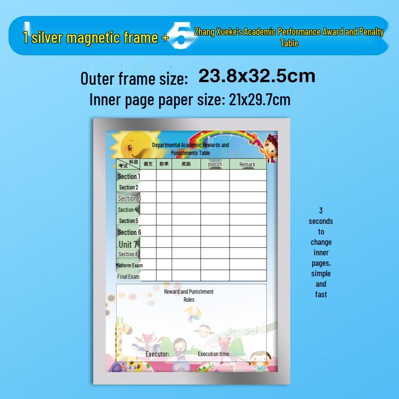 A4 Magnetic Wall Stickers – Student Reward/Penalty Chart & Daily Planner