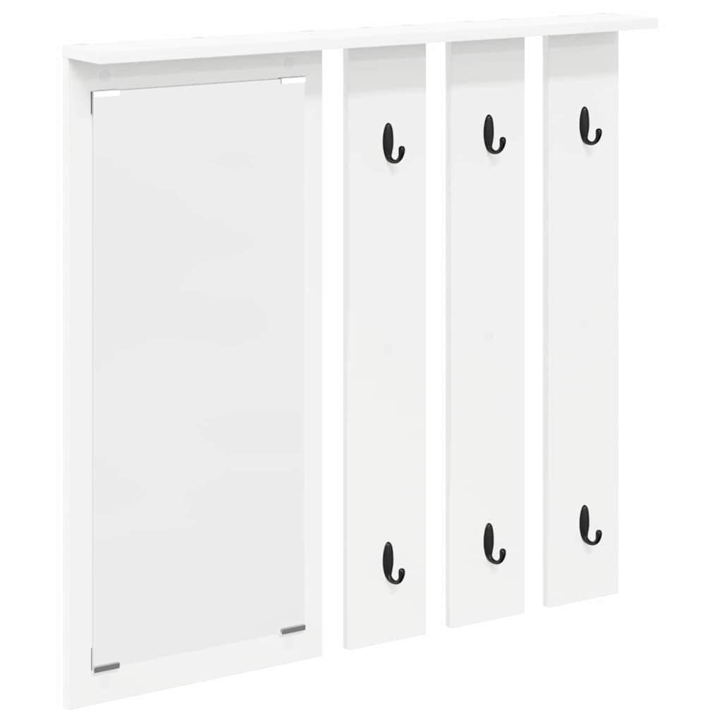 Wall Mounted Coat Rack with Shelf White 84 X 10 X 80 Cm