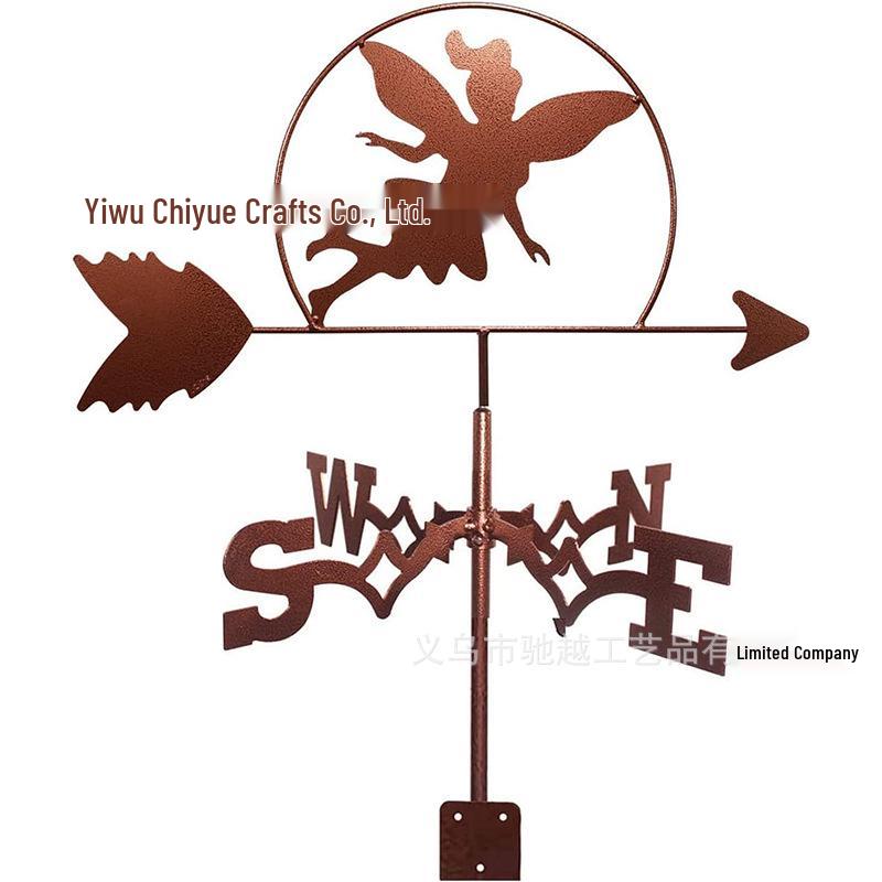 Weather Vane Ornament: Outdoor Wrought Iron Spray-Painted Roof Decoration Metal Craft