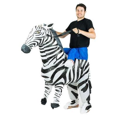 Riding Zebra Inflatable Costume, Adults