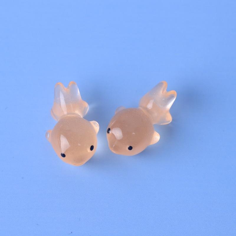 5Pcs 3D Cute Luminous Goldfish Fish Resin Pendants Charms Diy Earrings Necklace Keychain Bead Jewelry Making Supplies Findings