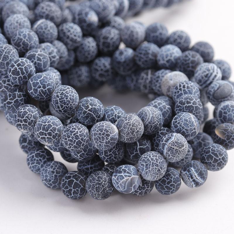 

Морозно-треснувшие агаты Натуральные каменные бусины 15-дюймовая нить Гладкие свободные бусины-разделители 4/6/8/10/12 мм для изготовления ювелирных изделий DIY браслеты аксессуары Dia 12mm
