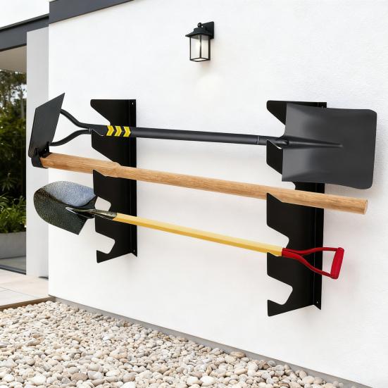 2 st Väggmonterad Verktygsorganisatorställ Kraftig Metall Multifunktionell Garage Förråd Trädgårdsredskap Förvaringshållare