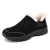 Plush Women's Cotton Shoes Warm Ankle Boots Cow Suede Flats Non-slip Winter Walking Casual Shoes Mother Shoes