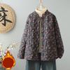 Herbst und Winter Retro Floral Verdünnte Baumwolljacke Stehkragen Warm Vielseitig Wintermantel für Damen Große Größe Pendeln Sle Print Ket