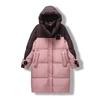 Fashion Trendy Brand Down Jacket Women's Length 2025 Winter Thickened Over the Knee Color Matching Large Quilt White Duck Down Couple Jacket