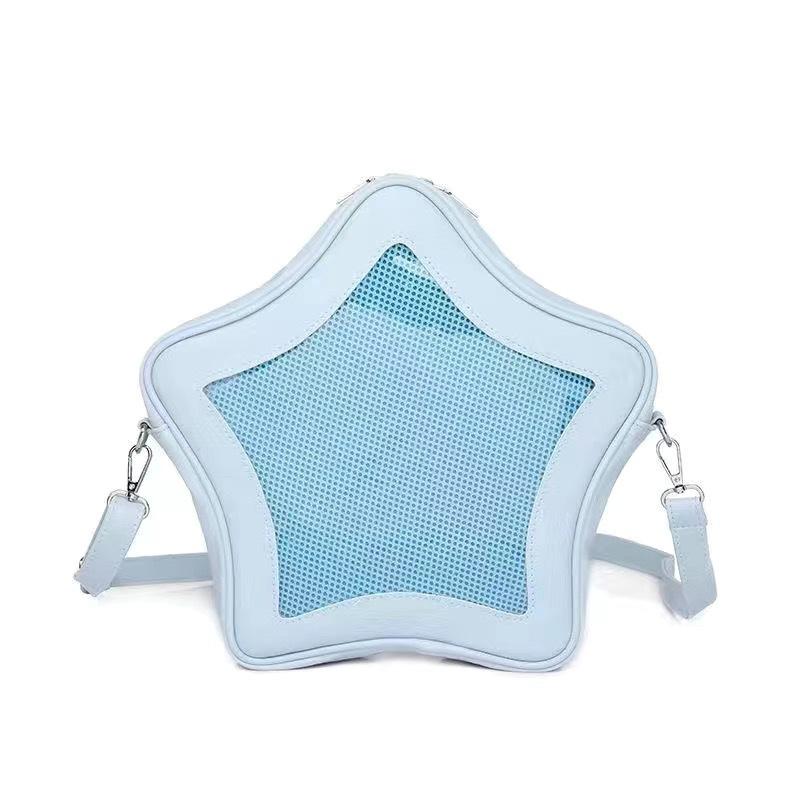 

Y2K Ита-бэг: Рюкзак-витрина на одно плечо большой вместимости для милых и дерзких девушек синий