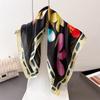Colorful Floral Print Female Neck Scarf Soft Satin Women Square Hair Scarves Foulard Head Band Shawls Wraps Neckerchief Bandana