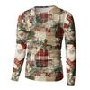 Men's Fashion Printed Round Neck Long Sleeve Bottoming Shirt Top