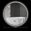 Round Bathroom Mirror With LED Lighting Dimmable Anti Fog Function Touch Switch Black