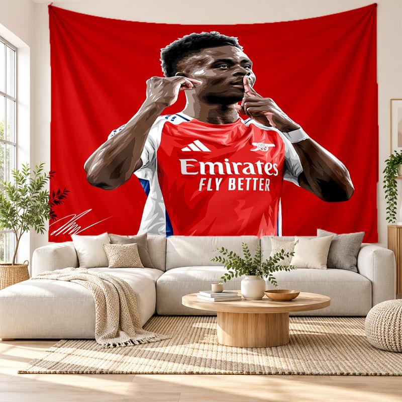 Bukayo Saka Wall Tapestry, Soft Fabric Wall Hanging, Decorative Backdrop For Bedroom Home Wall Art