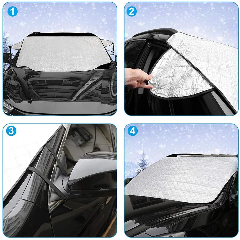 Protector de gheață pentru zăpadă mașină Parbriz Umbrire de soare Față Spate Capac bloc de parbriz Vizor Accesorii exterioare auto 150x70cm
