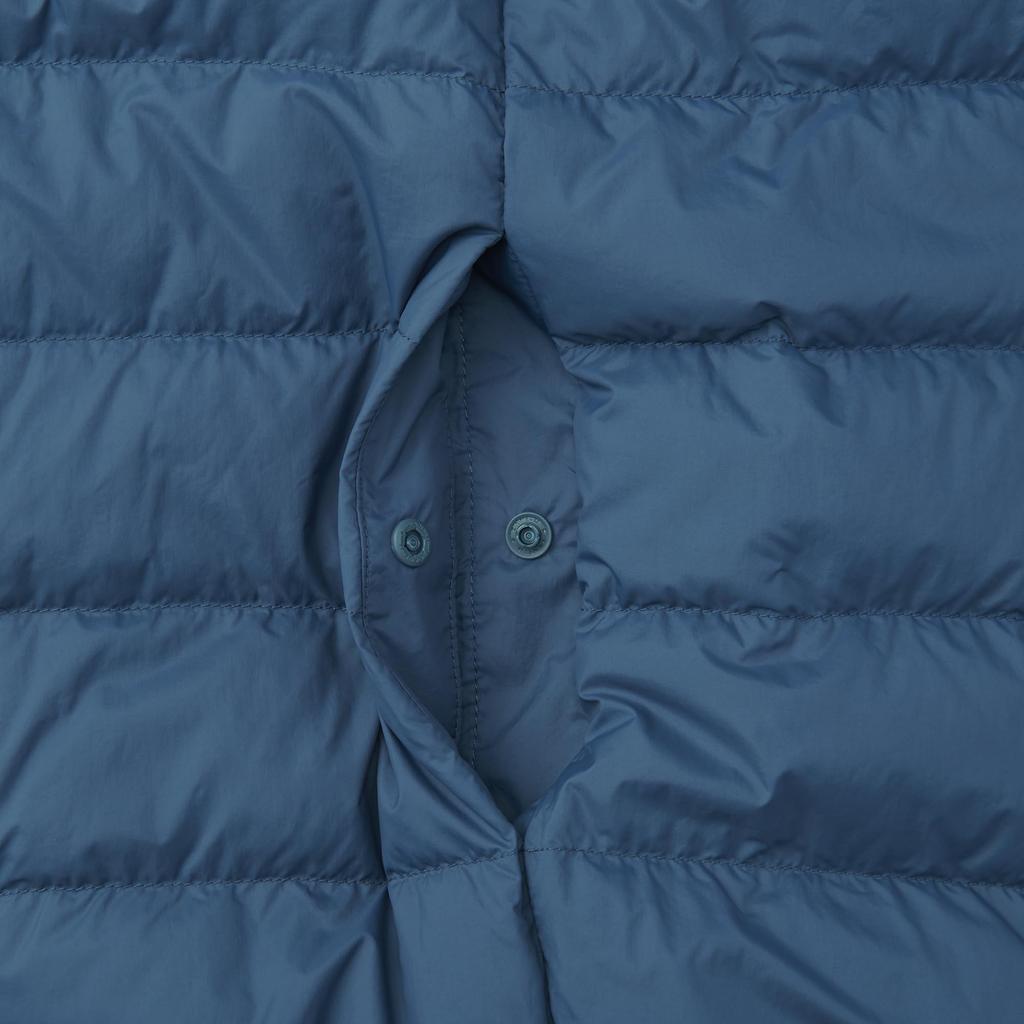 MUJI Lightweight Down Collarless Vest AD0U7A4A Smoky Size L Men's (Anti-Static Lining) Blue,