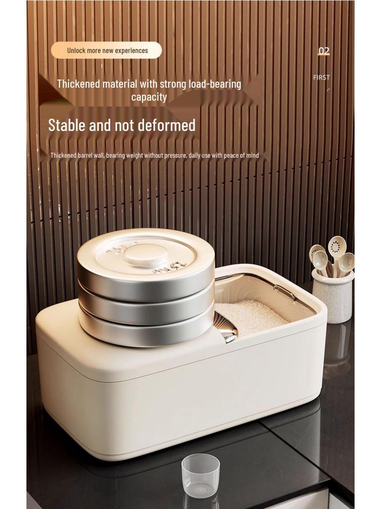 Sealed Grain Storage Bin: Insect & Moisture-Proof Rice & Flour Container, Food-Grade, Suitable for Cat Food - New for 2025.