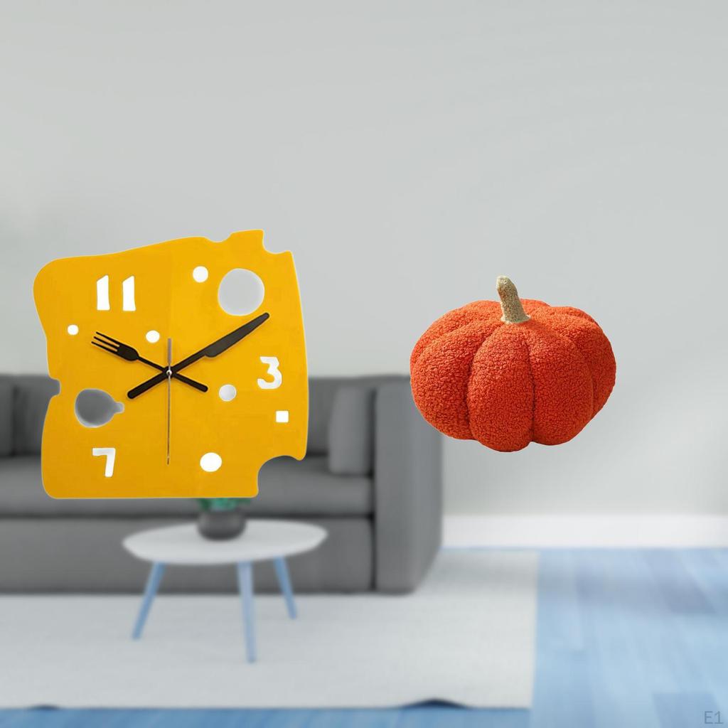 Nordic Minimalist Cheese Clock Desk Quiet Acrylic Wall Hanging for Office Bedroom