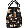 Corgis Paw Hearts Print Insulated Lunch Bag for Girls Kids Women Thermal School Picnic Box Washable Reusable Meal Pail Durable