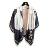 Mori floral simulation silk high-end 111cm large square scarf silk scarf printed shawl sunscreen scarf headscarf scarf