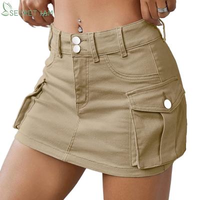 Secret Jam Damen-Jeansrock mit niedriger Taille und schmalem Schnitt, Minirock aus Denim, High Street-Kleidung