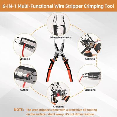 Wire Stripping Pliers Wire Stripping Crimping Cutter Electrical Hand Stripping Tool Multifunctional Cable Crimper for Network