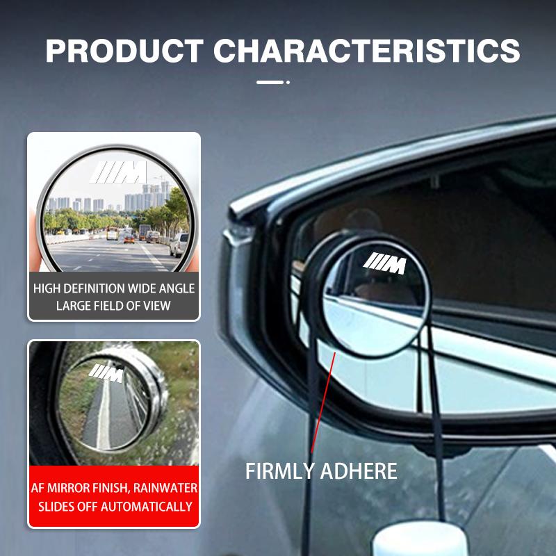 For BMW Car Blind Spot Rear View Mirror Wide Angle 360 Degree Adjustable X1 X2 X3 X4 X5 X6 X7 G20 G30 6GT E46 E90 E60 F10 E39