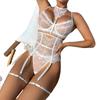 Sexy Lingerie Three-Piece Lace with Halter Foot Ring