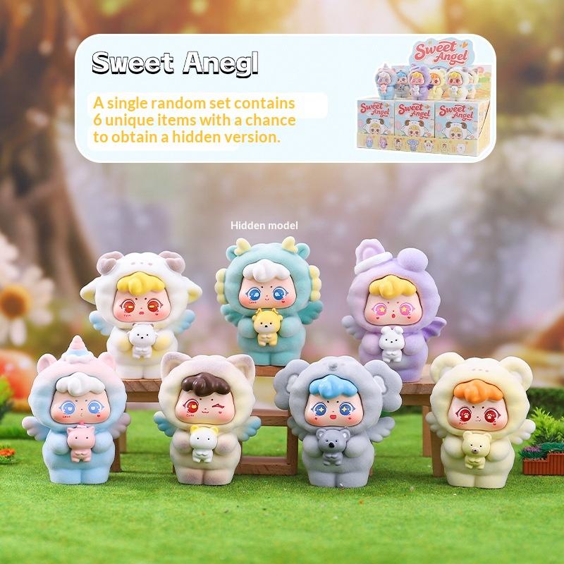 Sweet Anegl Series Mini Fluffy Animal Blind Box Cute Action Figures Collectible Toy Surprise Mystery Box Dolls Birthday Gift