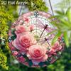 Acryl Rosa Rose Libelle Sonnenfänger Buntglas-Effekt Fensterhänge-Ornament Blumenliebhaber Geschenke