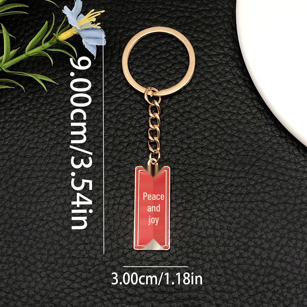 2025 New Year Red Enamel 'Safe and Happy' Persimmon Keychain – Blessing Ornament for Prosperity
