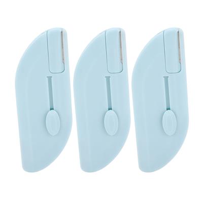 3pcs Retractable Double Ended Eyebrow Trimmer Professional Portable Safe Stainless Steel Brow Trimmer