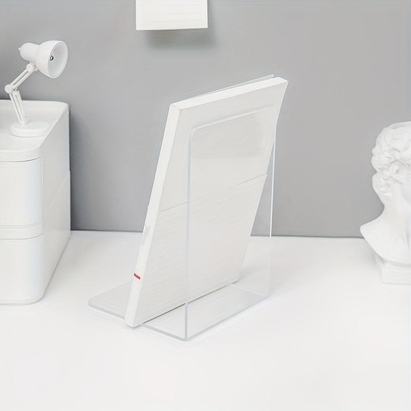 

1/2pcs Clear Acrylic Bookends, Durable Transparent Bookshelf Partition Plates, for Office, School, and Home Organization