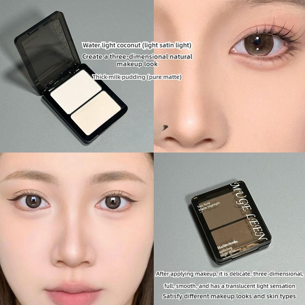 2IN1 Highlighter/Contour/Blush Makeup Palette Face Makeup Matte Lighten Facial Highlight M3K2