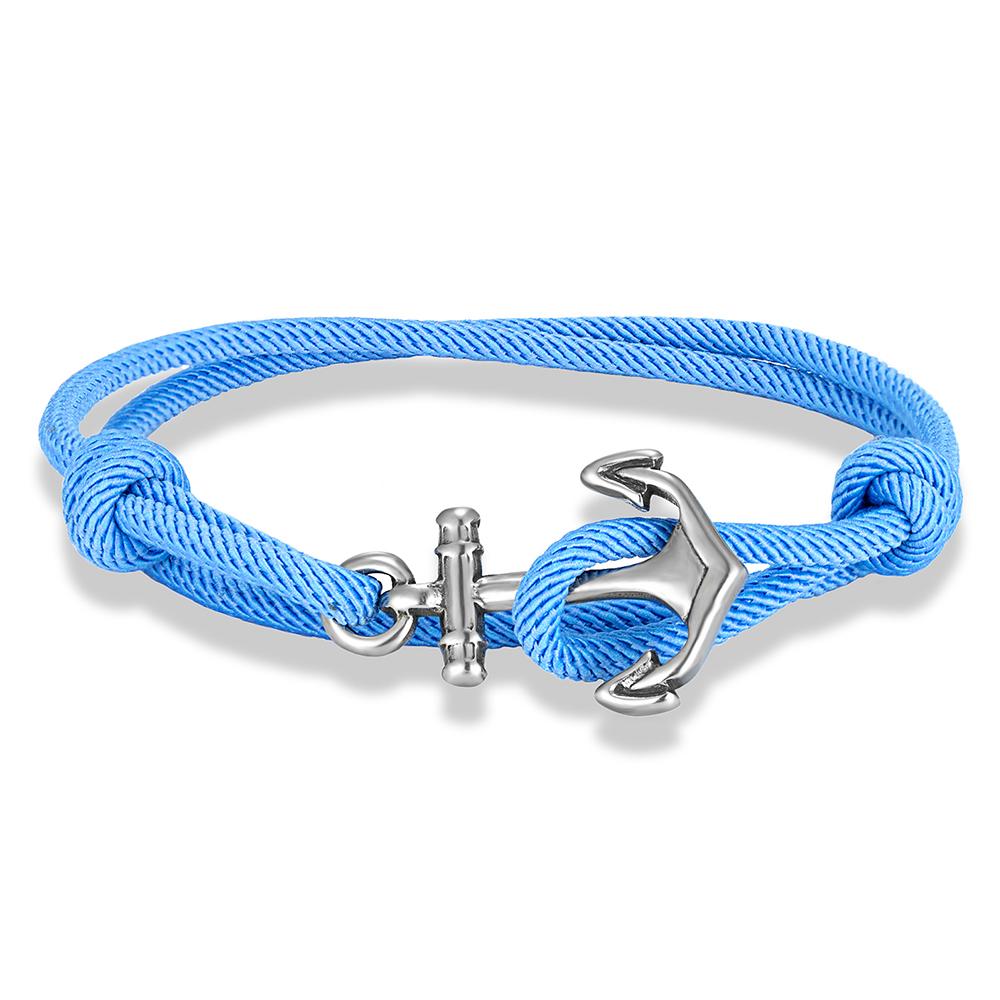 Nautical Men Anchor Bracelet Handmade Adjustable Surfering Rope Braslet Unfading 3mm Thin String Braclet Homme