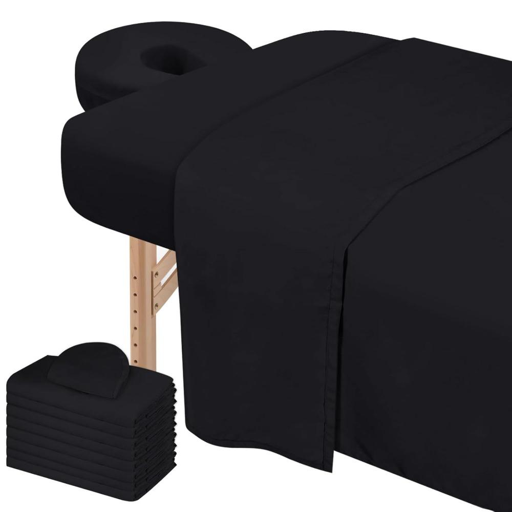 

3 шт. черный серый чехол для массажного стола микрофибра облегающий чехол для лица горячий массажный стол простыни комплект чёрный