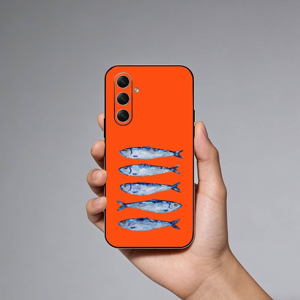 Sardines Fish Ar  Phone Case For Samsung Galaxy A73,A21s,A22,A31,A52,A53,A71,A41Soft Black Shell