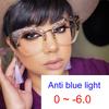 Glasses Female Blue Light 0 Cat's Blocking Eye Feline Graduate Diopter Ladies Myopia -6.0 To Stylish Optical Oversized Eyewear Vision Prescription