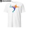 Abstract Colorful Soccer Player T-Shirt | Quick Shooting Ball Design Unisex Tee