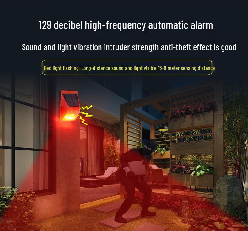 Solar-Powered Remote Control Alarm with Motion Sensor and Animal Repellent