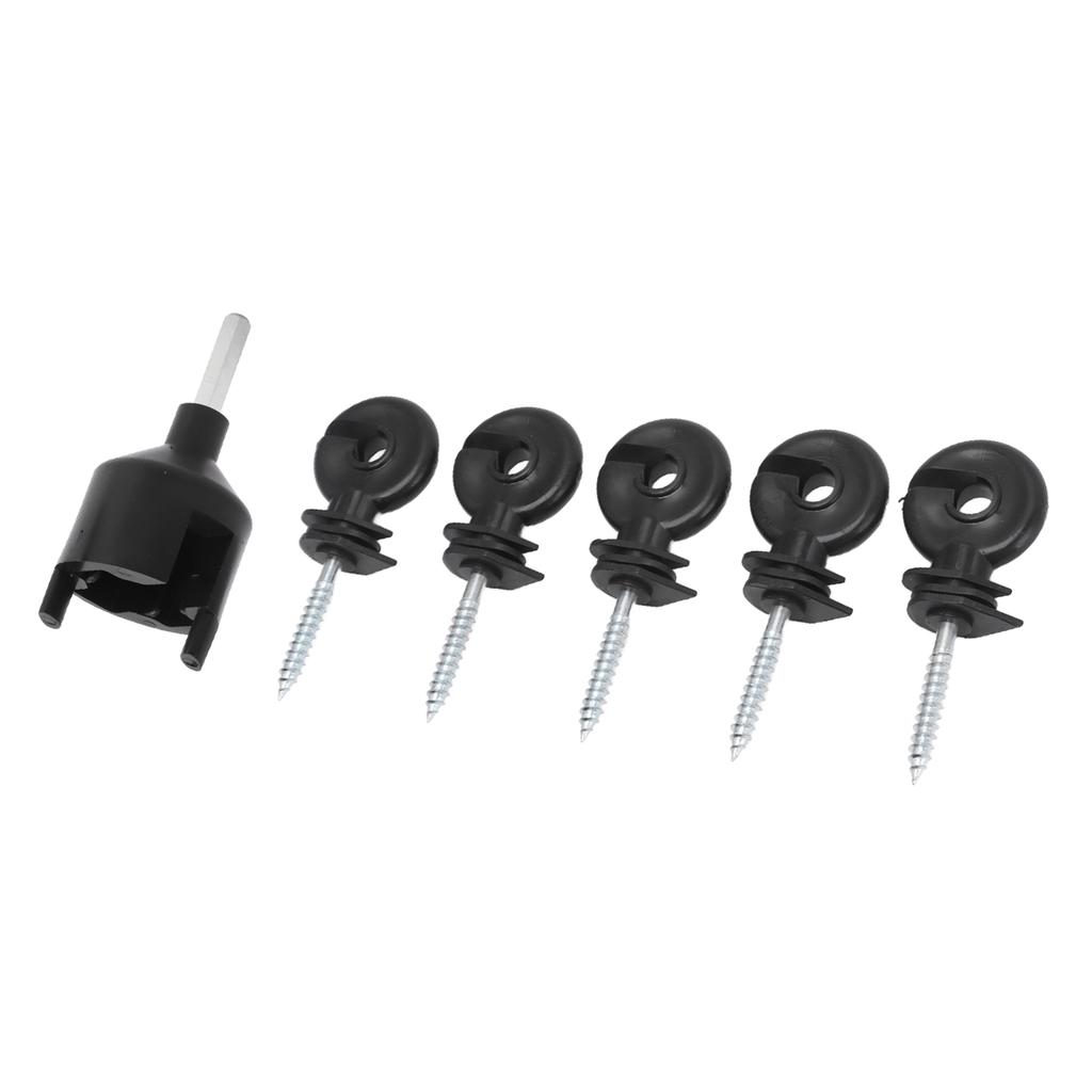 50Pcs Electric Fence Insulator Screw in Insulator Fence Ring Post Wood Post Insulator with