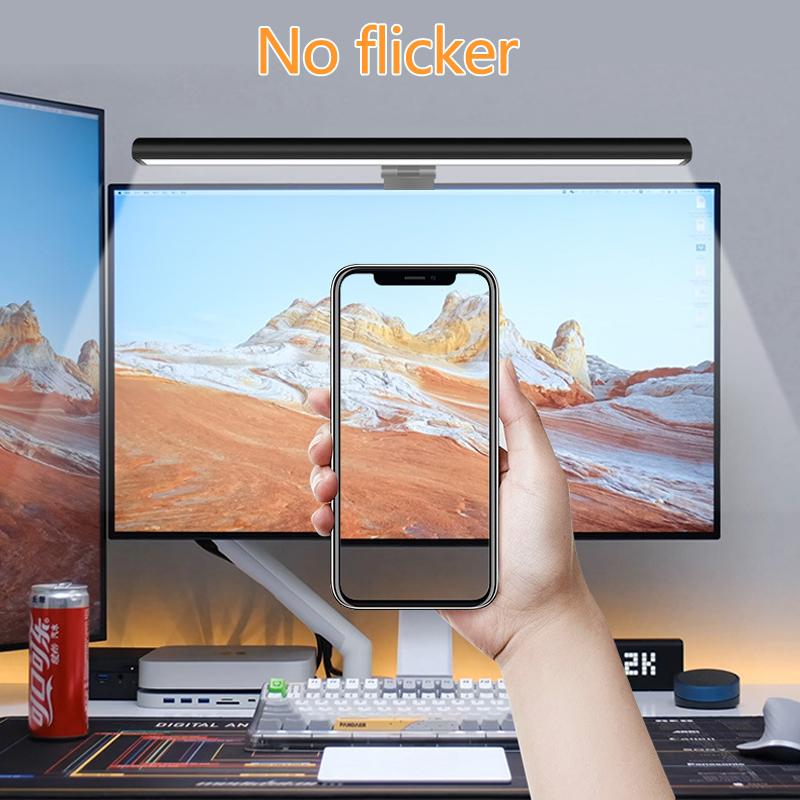 USB LED Bildschirmlampe 3-fach verstellbares Augenpflege-Monitorlicht mit Blaulichtfilter für gebogenen PC-Laptop Füll-Schreibtischleuchte für Studentenwohnheim
