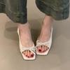 2026 Spring/Summer French Floral Butterfly Knot Thin Heel Strap High Heels Female