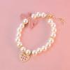 New Series Cat Collar Imitation Pearl Vintage Love Crystal Pendant Neck Ornament Cute Puppy Accessories Also Suitable for Dog
