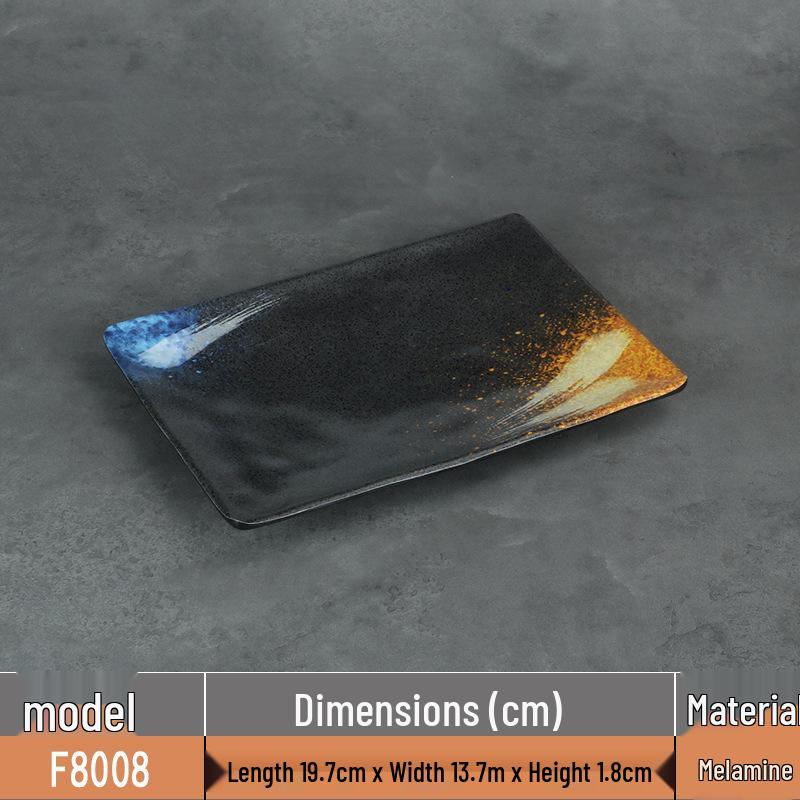 Japanese Rectangular Melamine Plate for Barbecue and Sushi