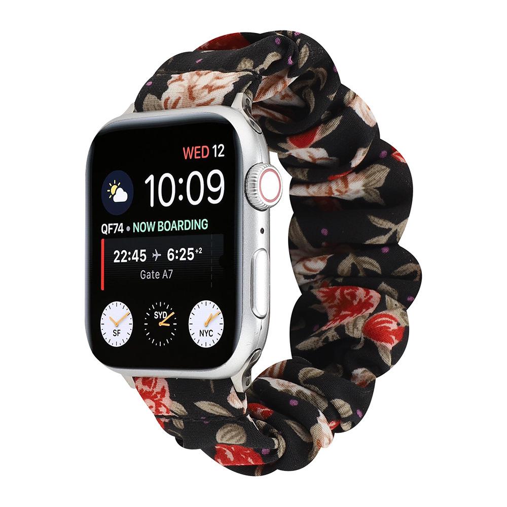 Compatible Apple Watch Scrunchie Band for Series 8/7/6/5/4/3/2/SE - Elastic Intestine Ring Design Wristband