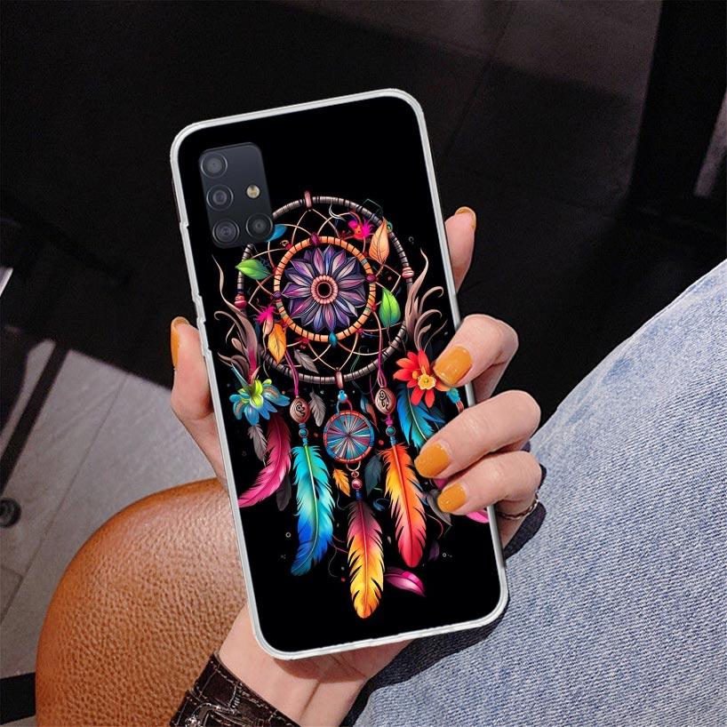 Retro Feather Dreamcatcher Phnoe Case for Samsung Galaxy A12 A22 A32 A42 A52 A51 A50S A20S A10S A41 A31 A21S A40 A30S A20E A71 A