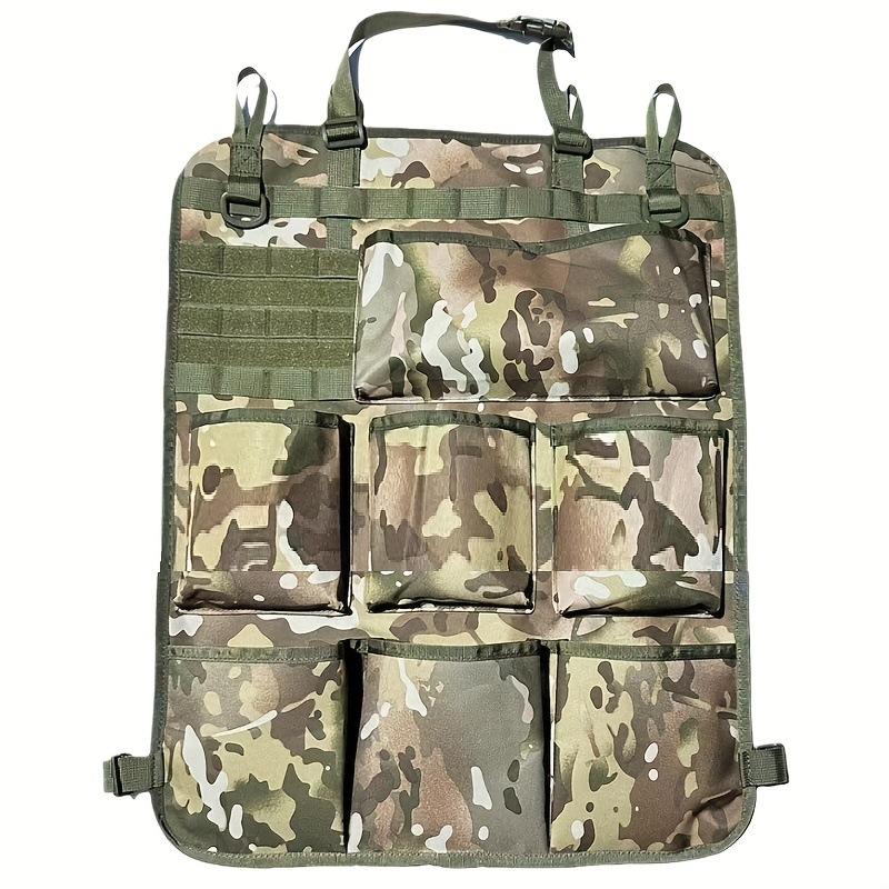 Universal Vehicle Seat Back Organizer Military Style Camo Storage Bag with 7 Pockets Tactical Auto Organizer for Car Truck SUV