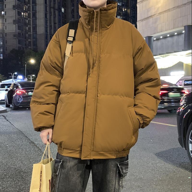 - Large size stand-up neck padded clothes for men and women, winter down padded jackets, loose and thickened couple padded clothes.