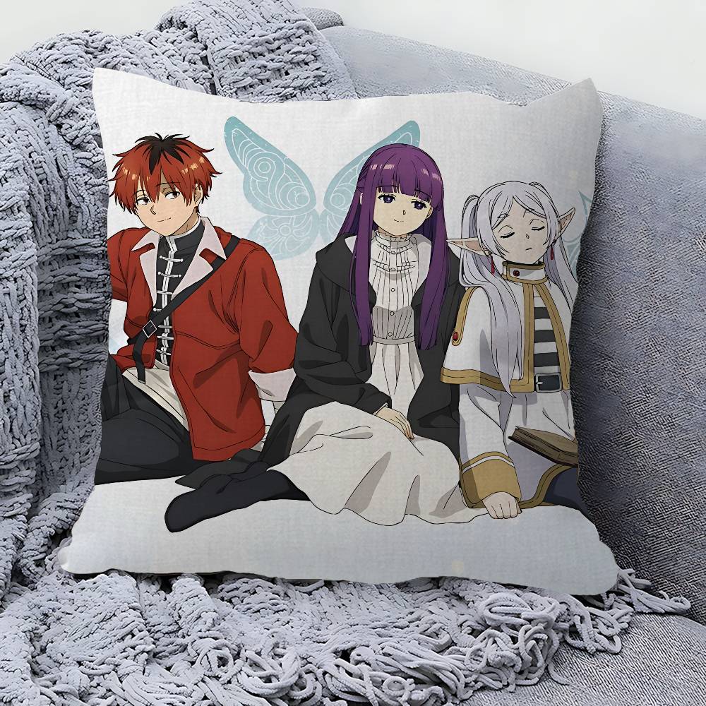 Hot Japan Anime Frieren 45*45cm Cushion Cover Pillow Cover Decor Pillowcase Home Pillowcase For Couch Pillow