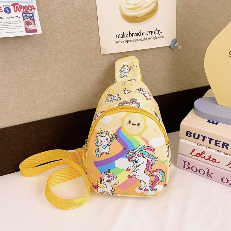 Kids Stylish Unicorn Cartoon Small Crossbody Bag For Daily School Outings And