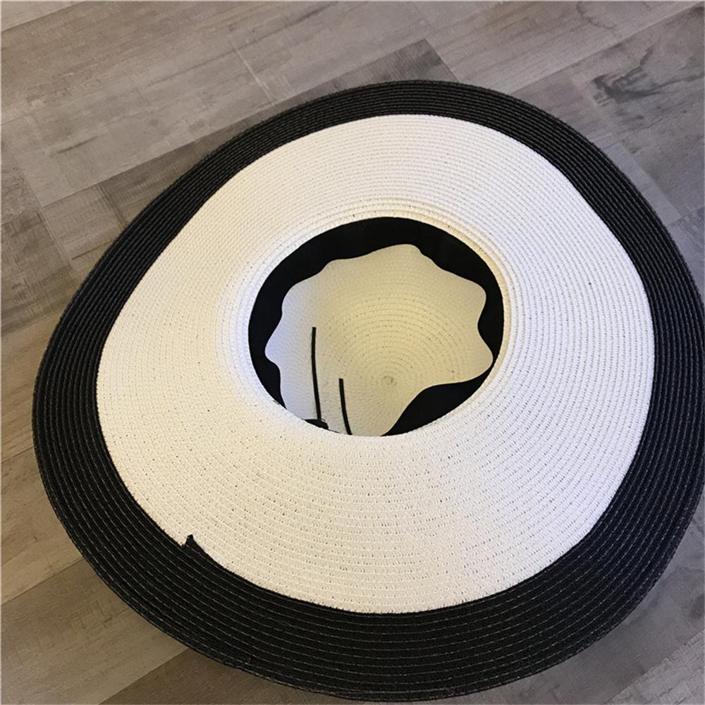 Summer Anti Roll Enlarged Beach Hat Outdoor Ladylike Style Double-Sided Sunshade Straw Hat Wedding Photography Hat